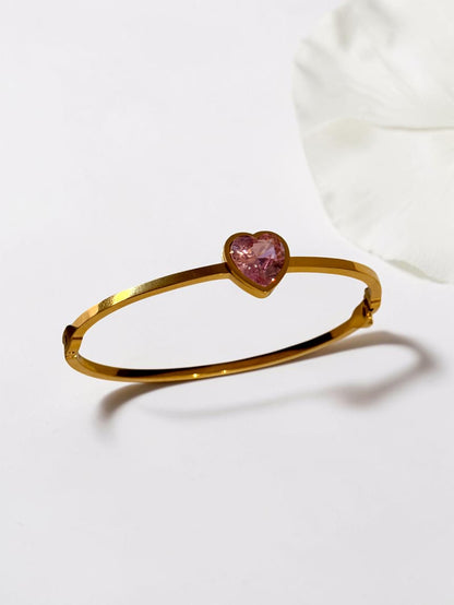 PINK HEART STONE MYLIE BRACELET