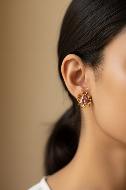 PINK OVAL DIAMOND GERRETT EARRINGS