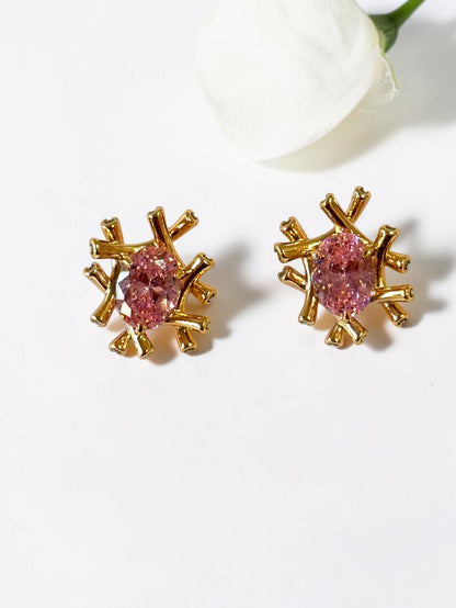 PINK OVAL DIAMOND GERRETT EARRINGS