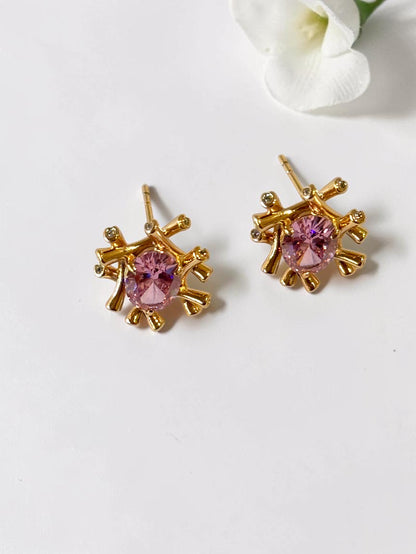 PINK OVAL DIAMOND GERRETT EARRINGS