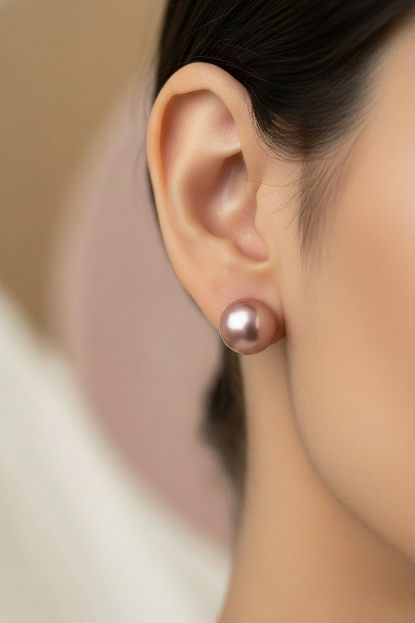 PINK SMALL PEARL GLENN EARRINGS