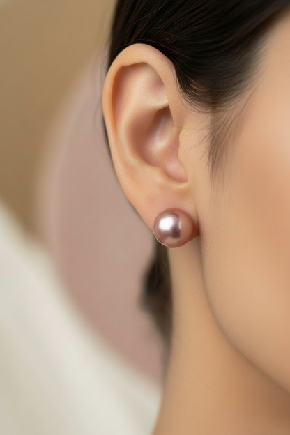 PINK SMALL PEARL GLENN EARRINGS