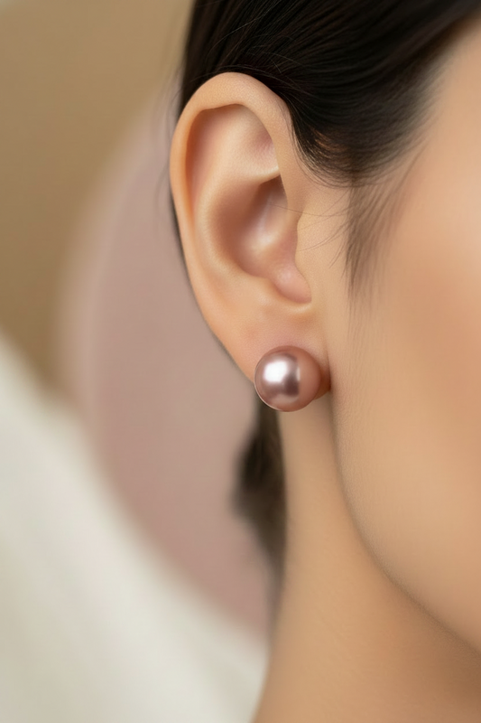 PINK SMALL PEARL GLENN EARRINGS