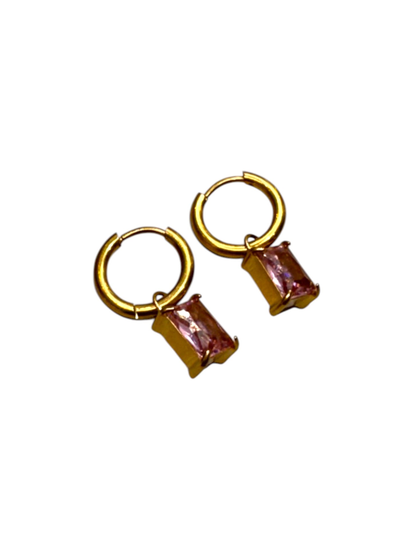 PINK STONE BOWEN EARRINGS
