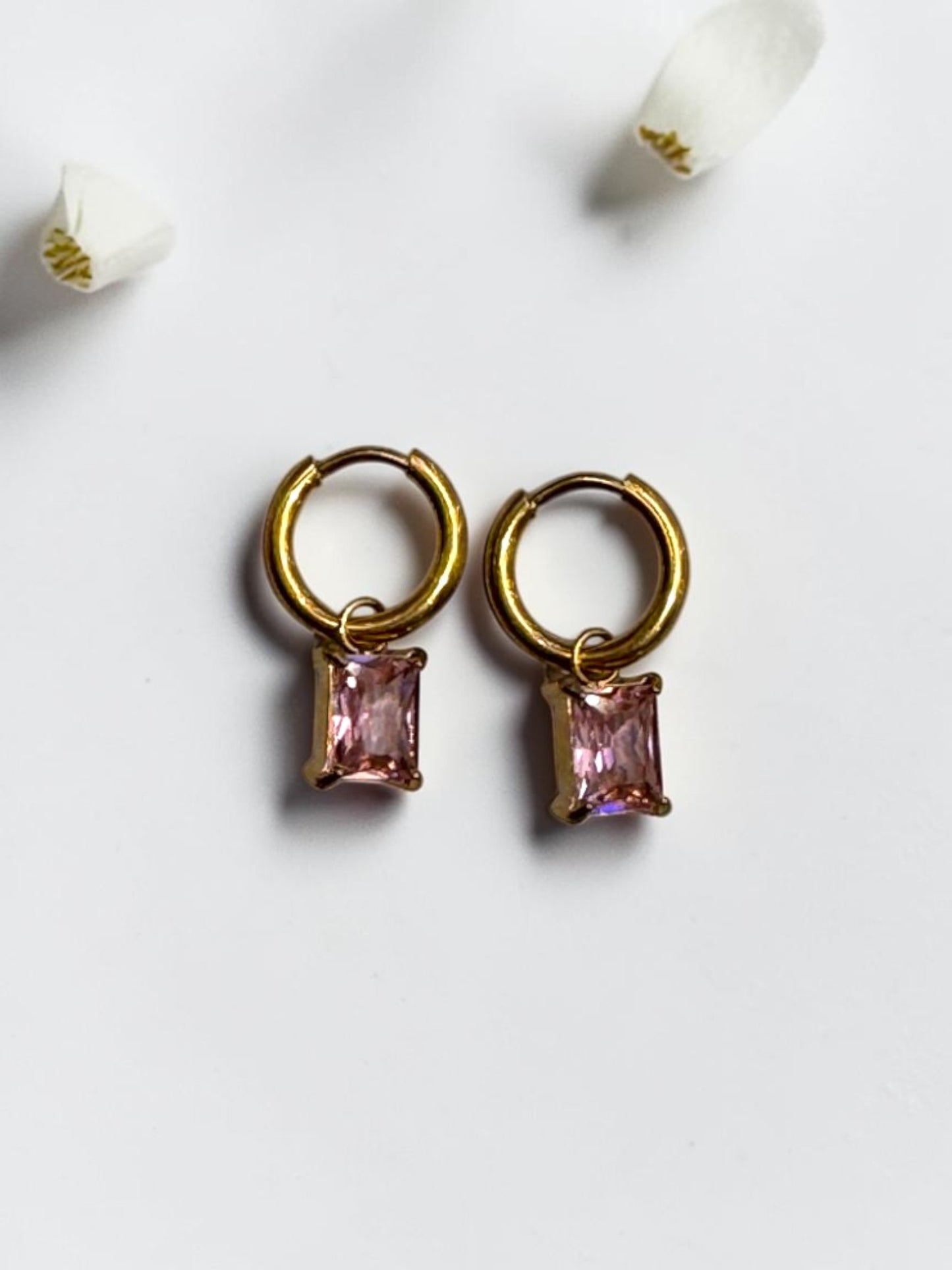 PINK STONE BOWEN EARRINGS