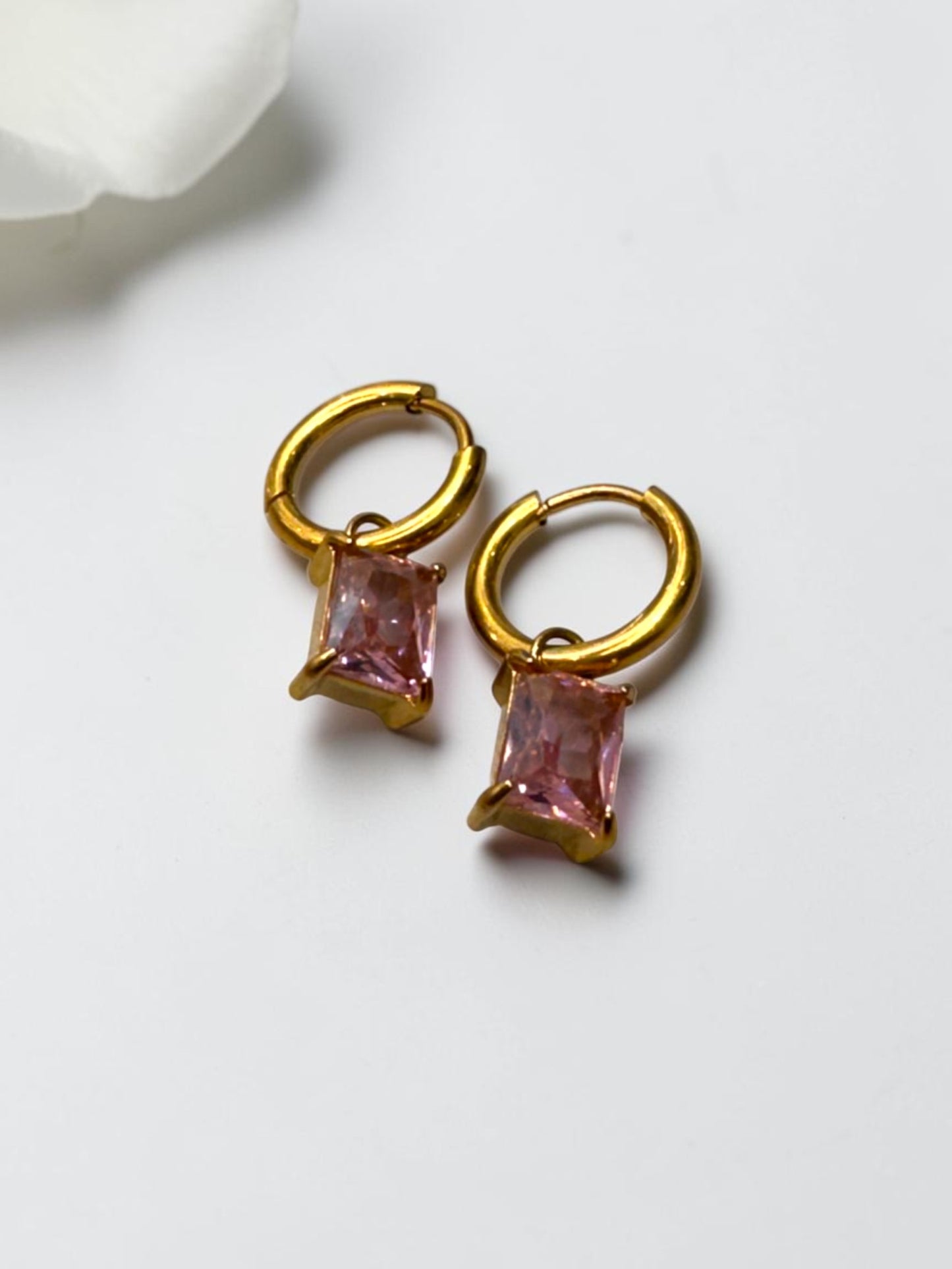 PINK STONE BOWEN EARRINGS