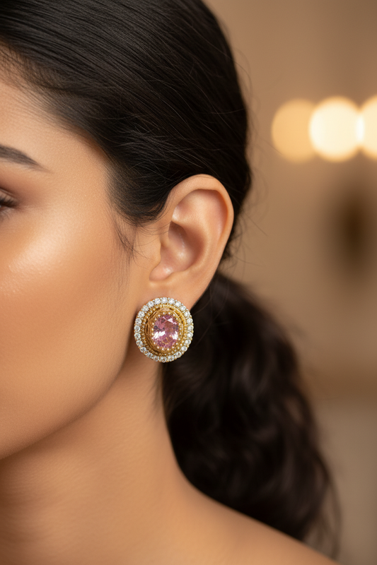 PINK STONE DELILAH EARRINGS