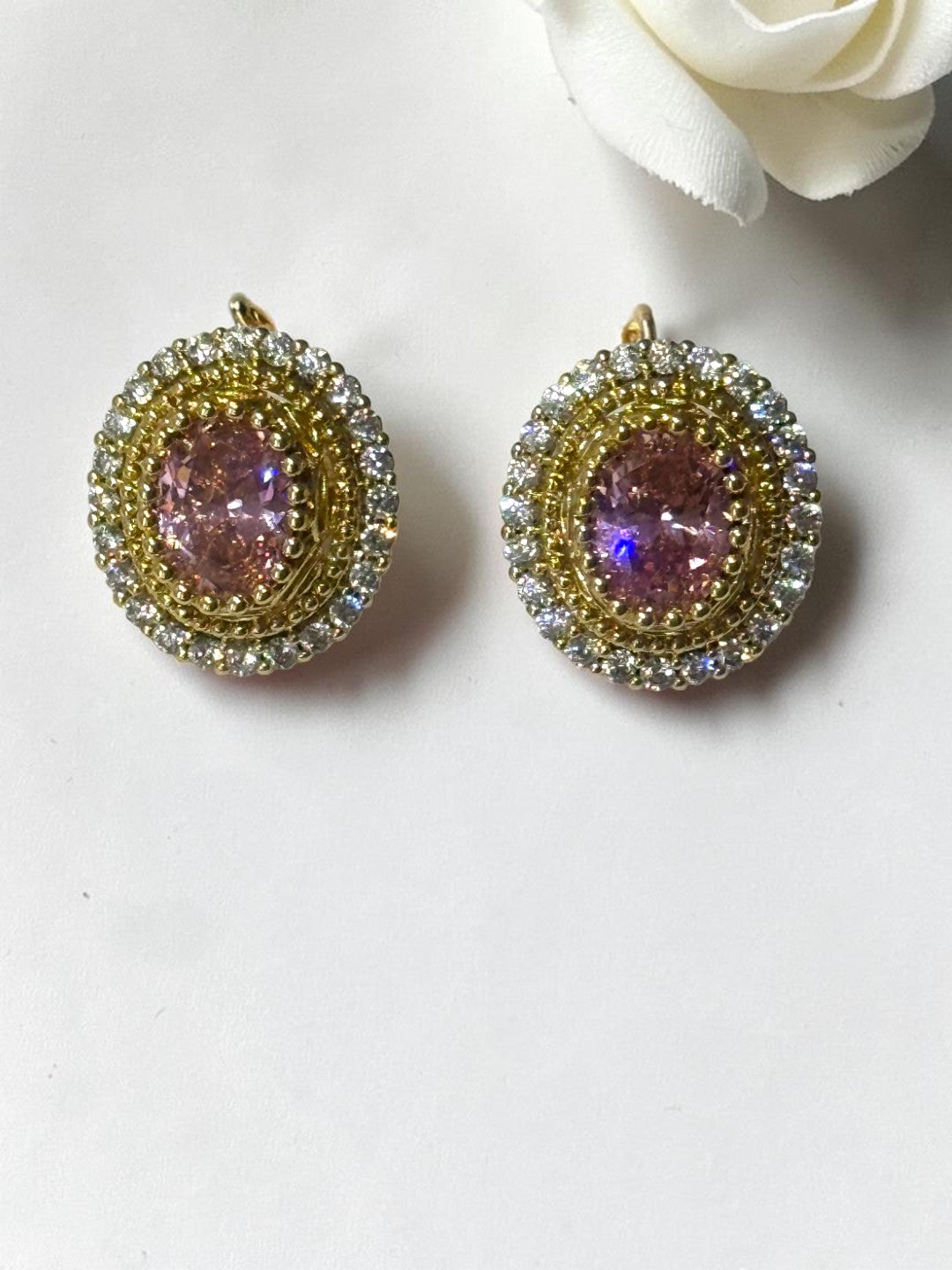 PINK STONE DELILAH EARRINGS