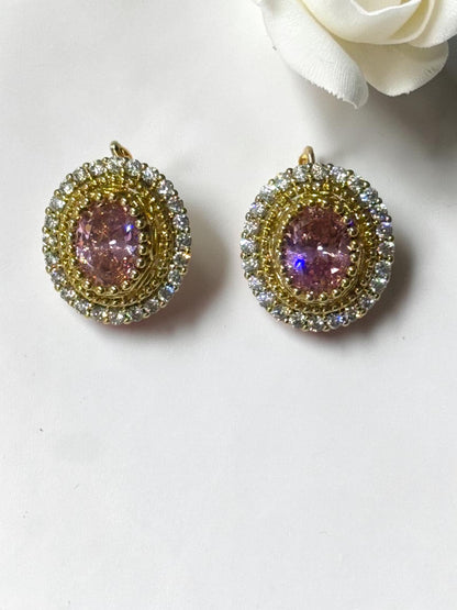 PINK STONE DELILAH EARRINGS