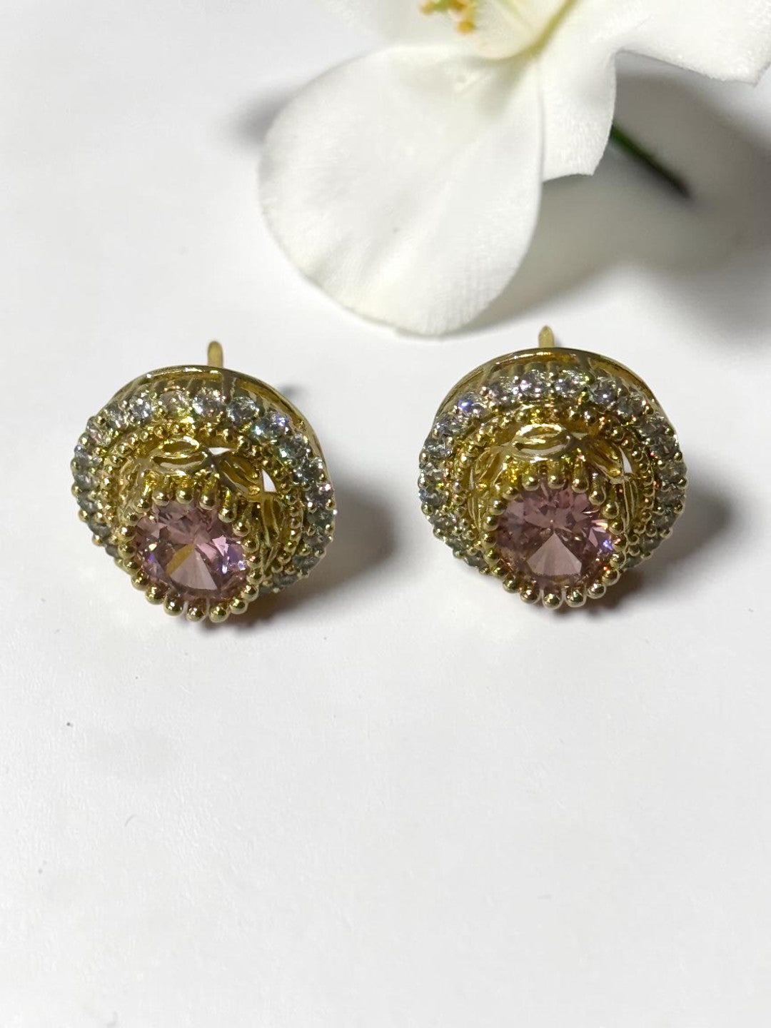 PINK STONE DELILAH EARRINGS