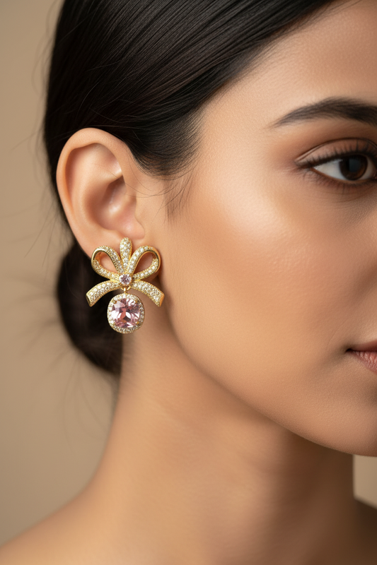 PINK STONE ELENA EARRINGS