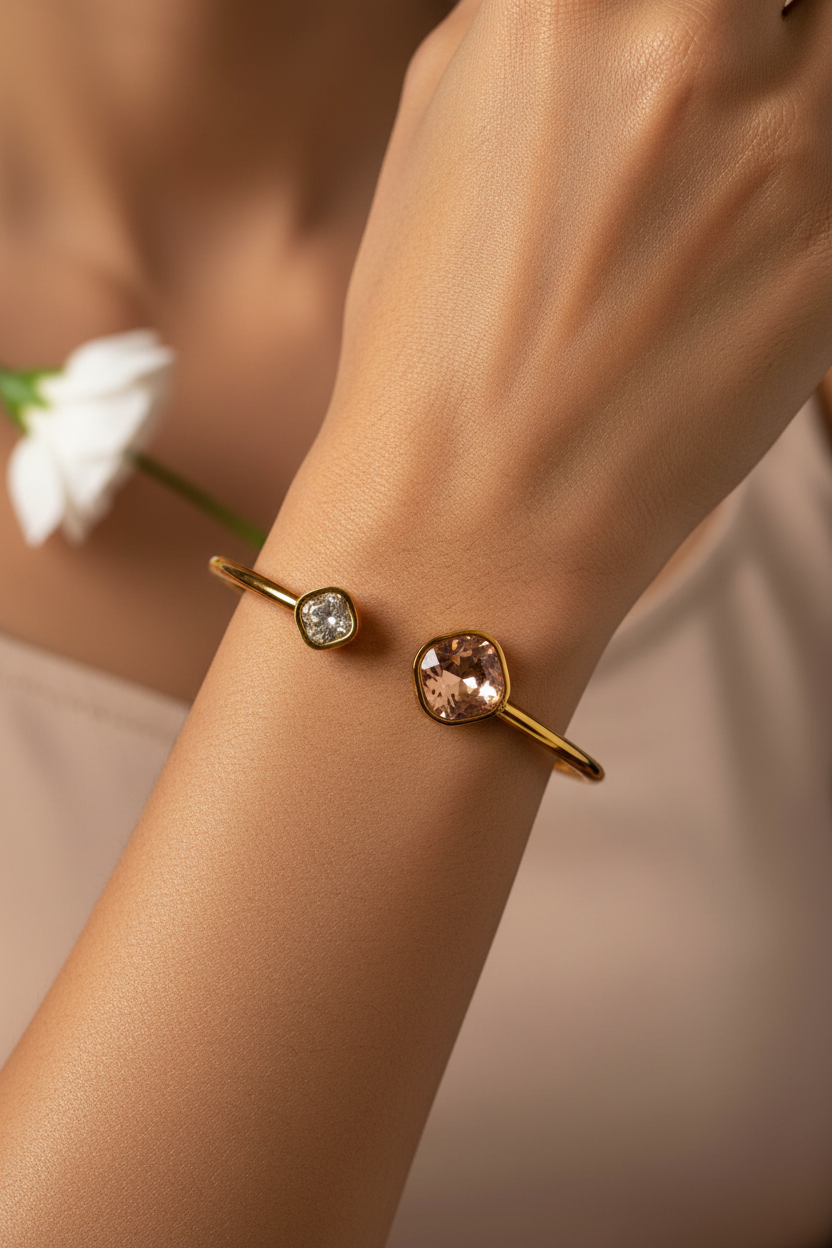 PEACH STONE STEVIE BRACELET (CUFF)