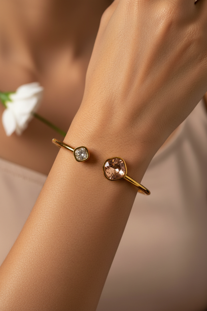 PEACH STONE STEVIE BRACELET (CUFF)