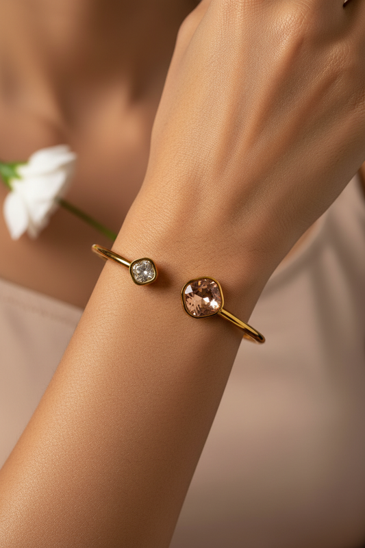 PEACH STONE STEVIE BRACELET (CUFF)