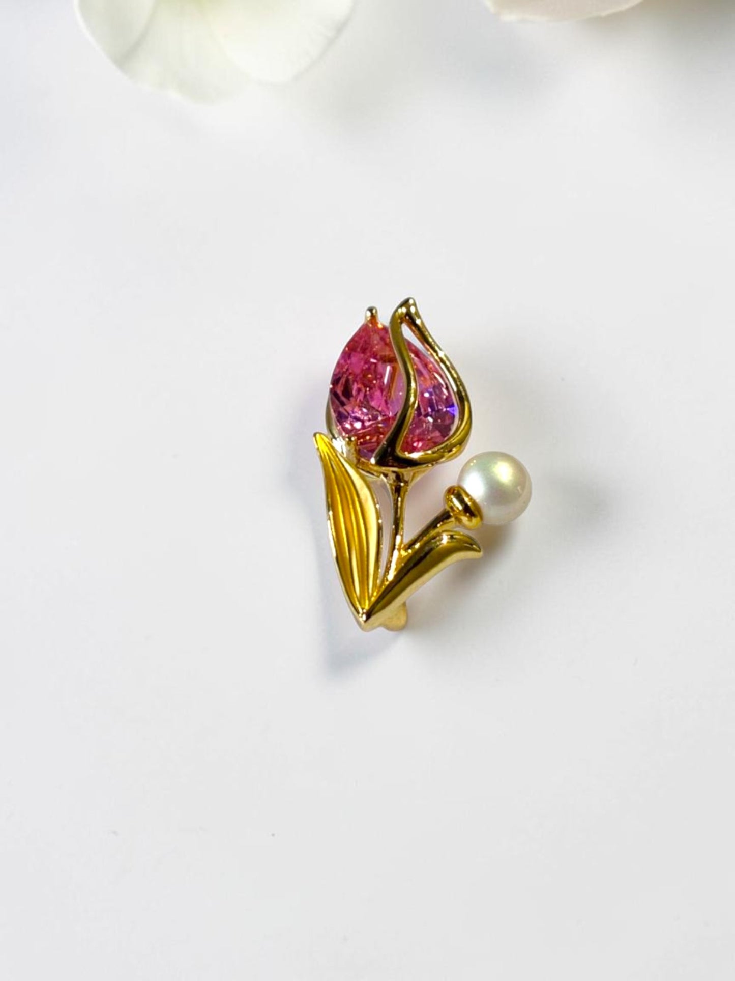 PINK TULIP PRARTHI BROOCH