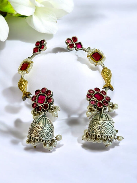 PINK ZHUHI GERMAN SILVER EAR CUFF