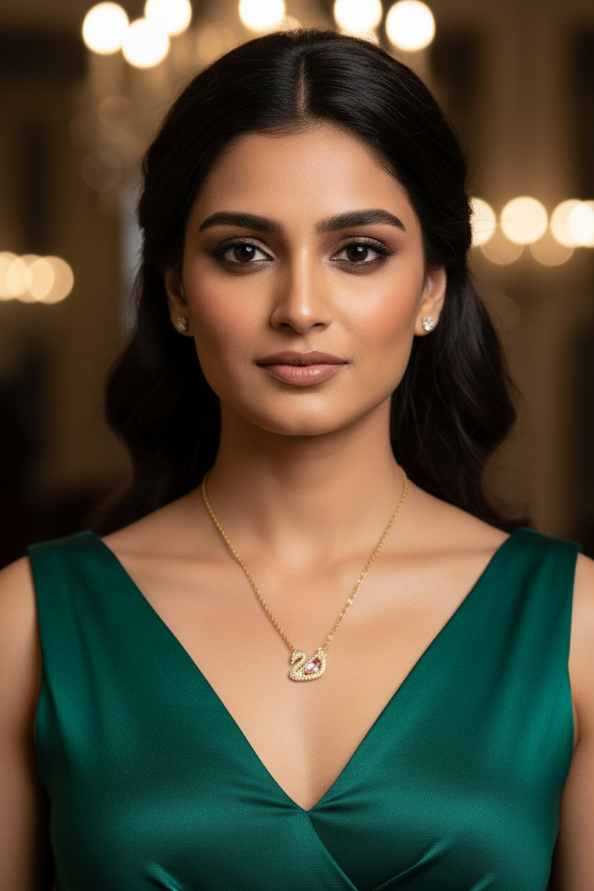 PINK DIAMOND SWAN KRISTHA NECKLACE
