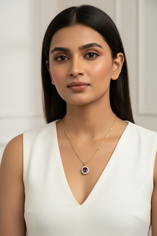 PURPLE DIAMOND AXSON NECKLACE