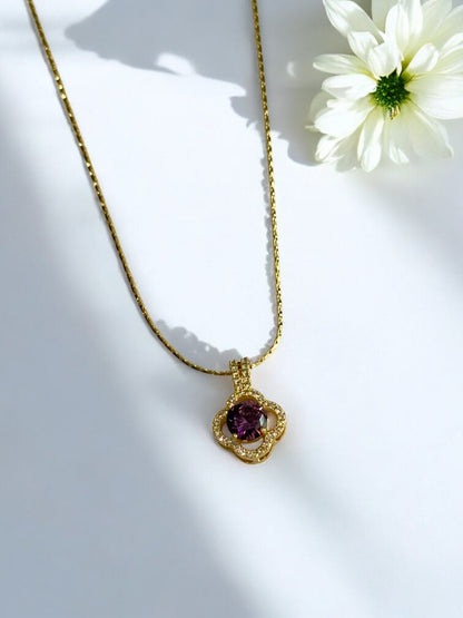 PURPLE DIAMOND BODHI NECKLACE