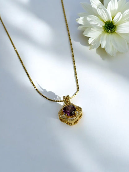 PURPLE DIAMOND BODHI NECKLACE