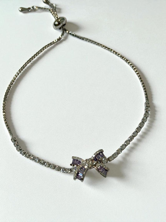 PURPLE DIAMOND BOW CAVAN BRACELET
