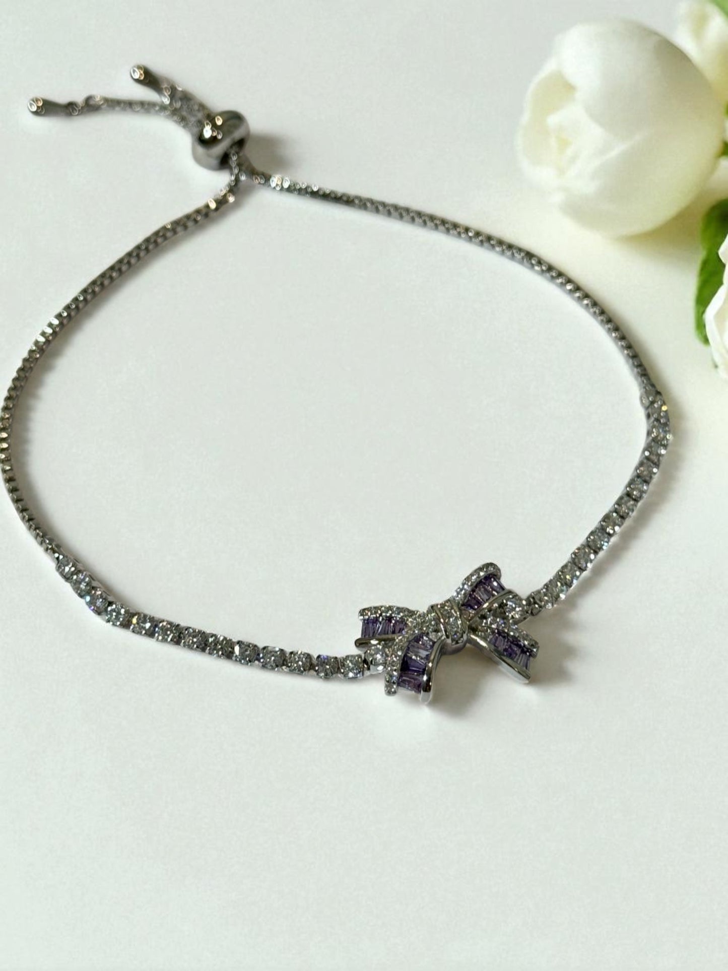 PURPLE DIAMOND BOW CAVAN BRACELET