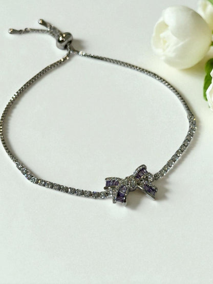 PURPLE DIAMOND BOW CAVAN BRACELET