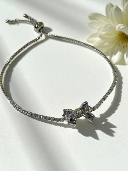 PURPLE DIAMOND BOW CAVAN BRACELET