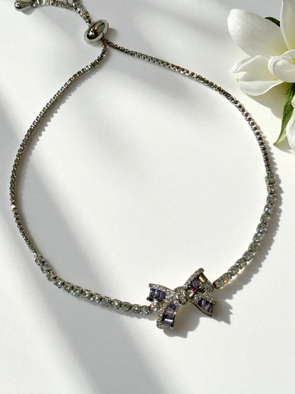 PURPLE DIAMOND BOW CAVAN BRACELET