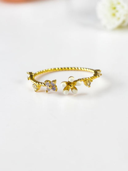 PURPLE DIAMOND FLORAL MRUNA RING