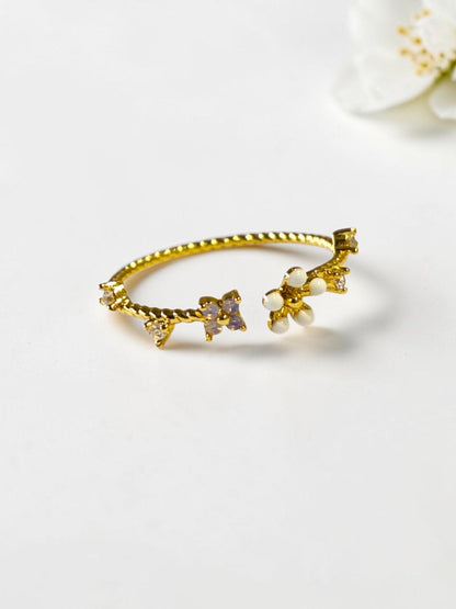 PURPLE DIAMOND FLORAL MRUNA RING