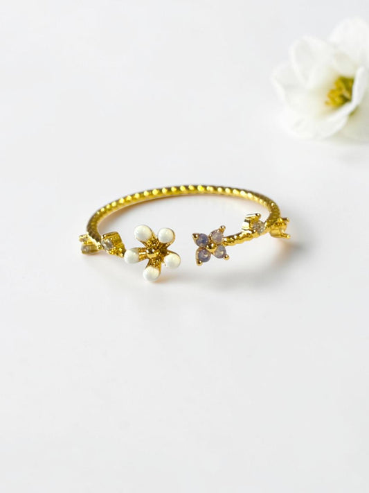 PURPLE DIAMOND FLORAL MRUNA RING
