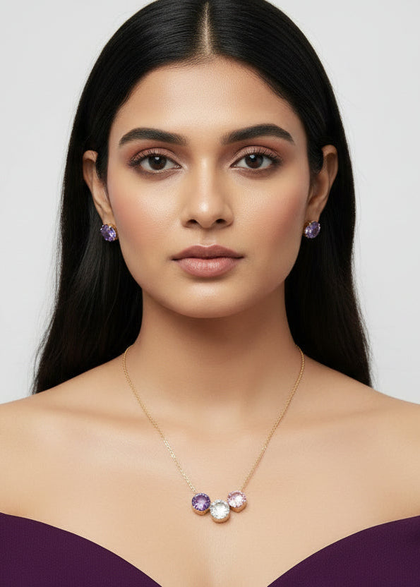 PURPLE DIAMOND JIA NECKLACE SET