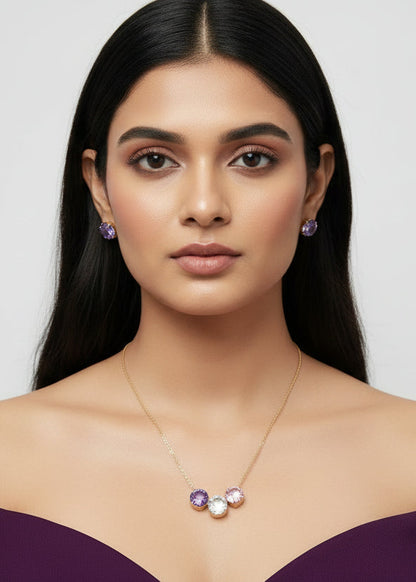 PURPLE DIAMOND JIA NECKLACE SET