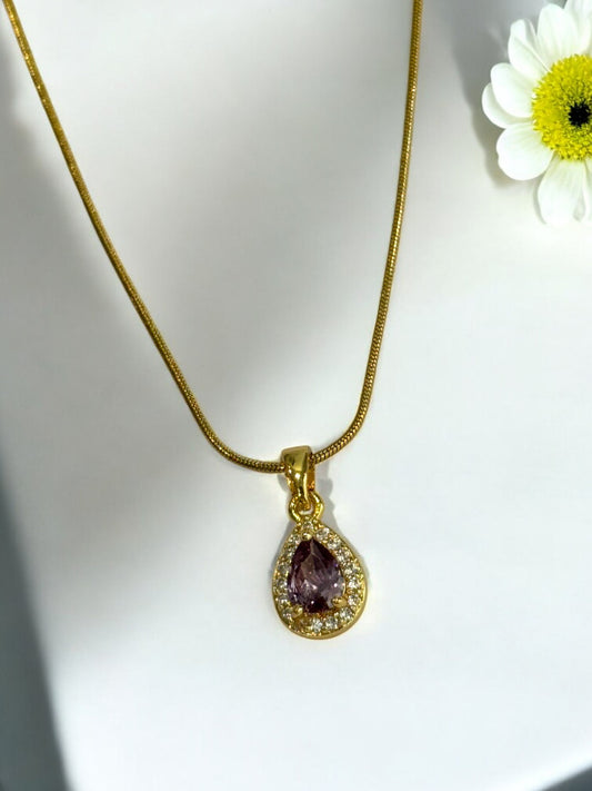 PURPLE DROP DIAMOND DAVIS NECKLACE