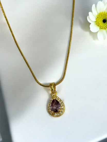 PURPLE DROP DIAMOND DAVIS NECKLACE