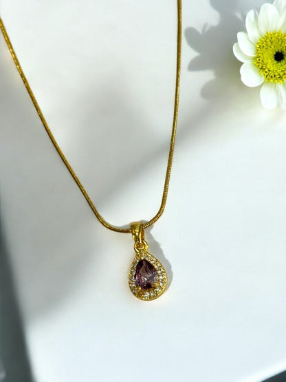 PURPLE DROP DIAMOND DAVIS NECKLACE