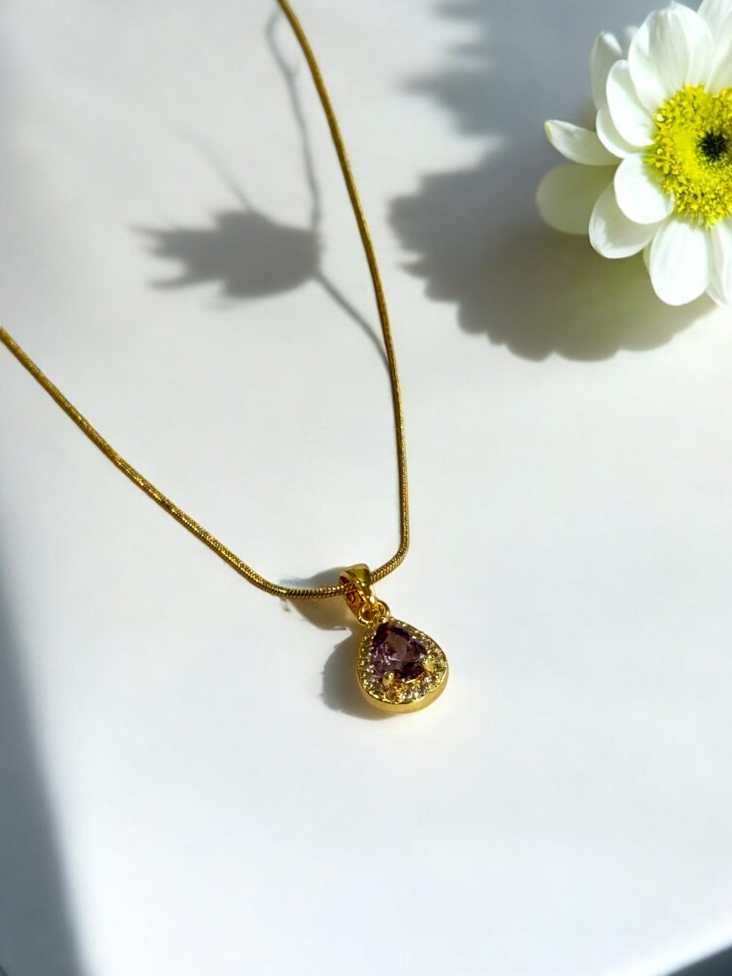 PURPLE DROP DIAMOND DAVIS NECKLACE