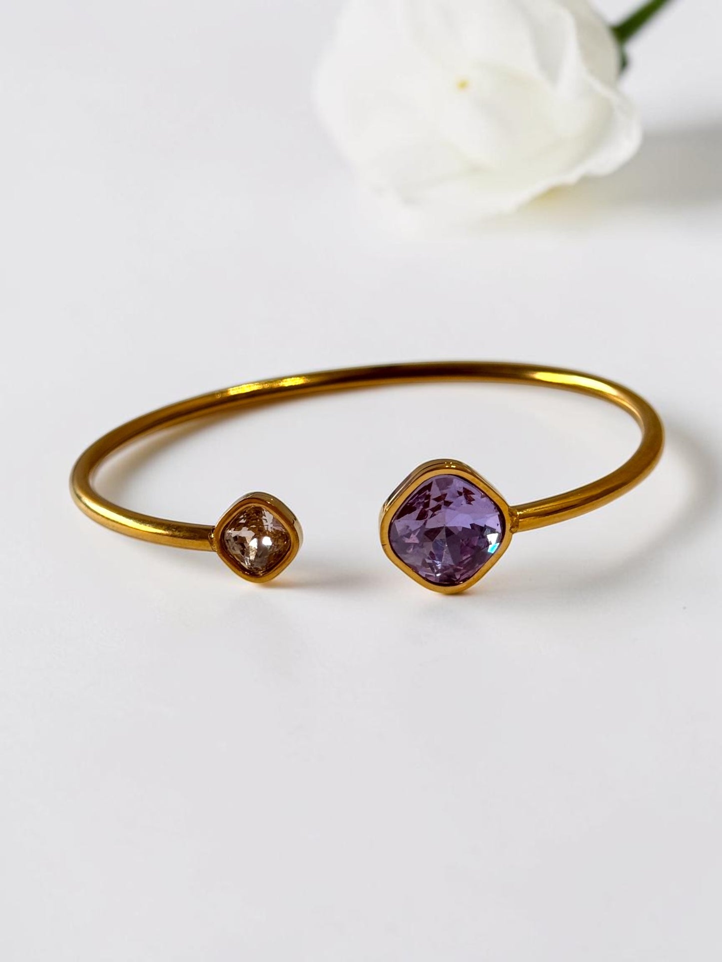PURPLE STONE STEVIE BRACELET (CUFF)