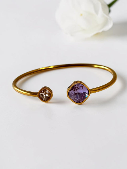 PURPLE STONE STEVIE BRACELET (CUFF)