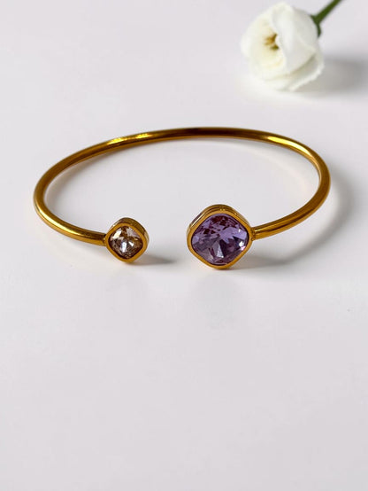 PURPLE STONE STEVIE BRACELET (CUFF)