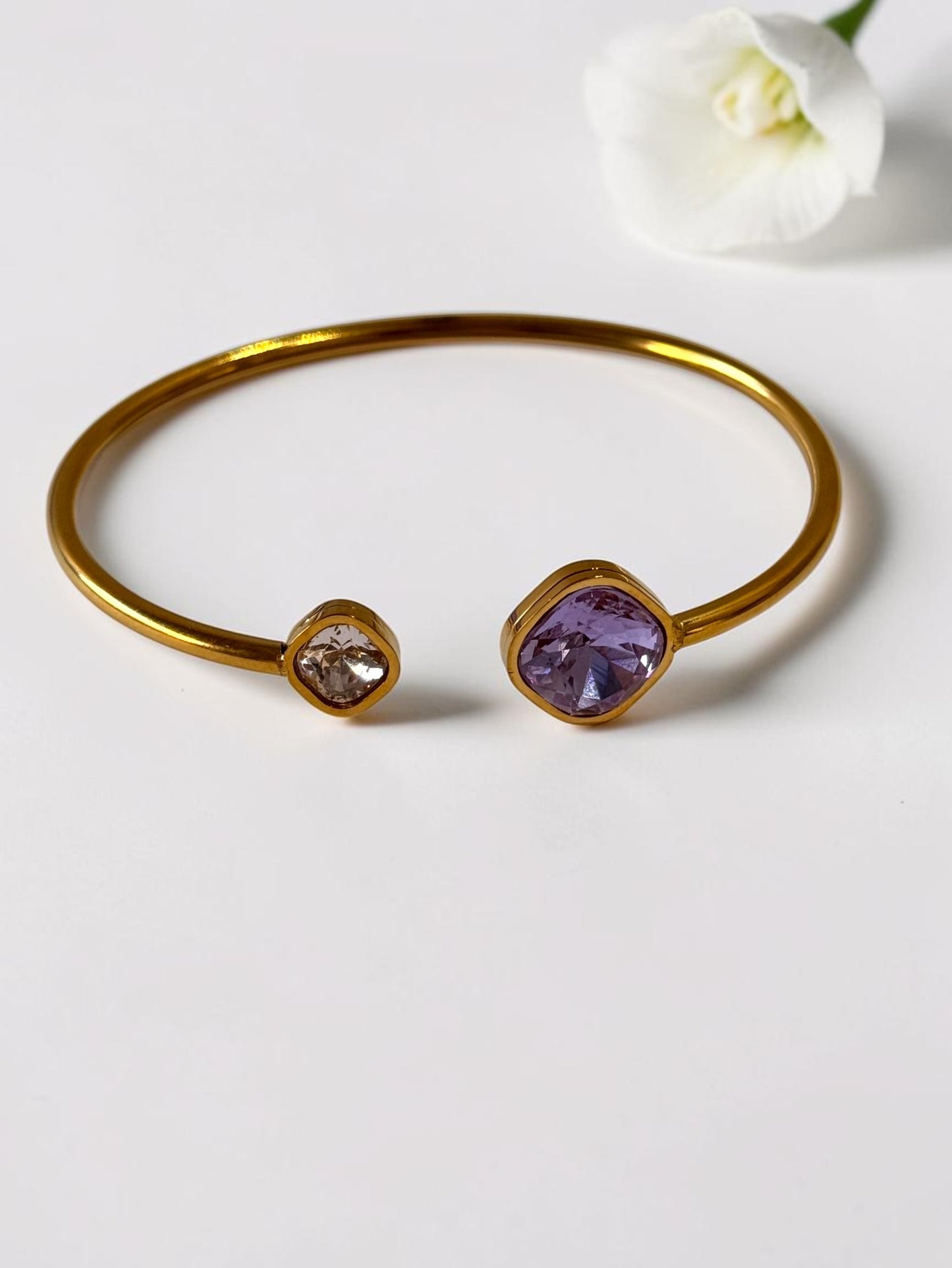 PURPLE STONE STEVIE BRACELET (CUFF)