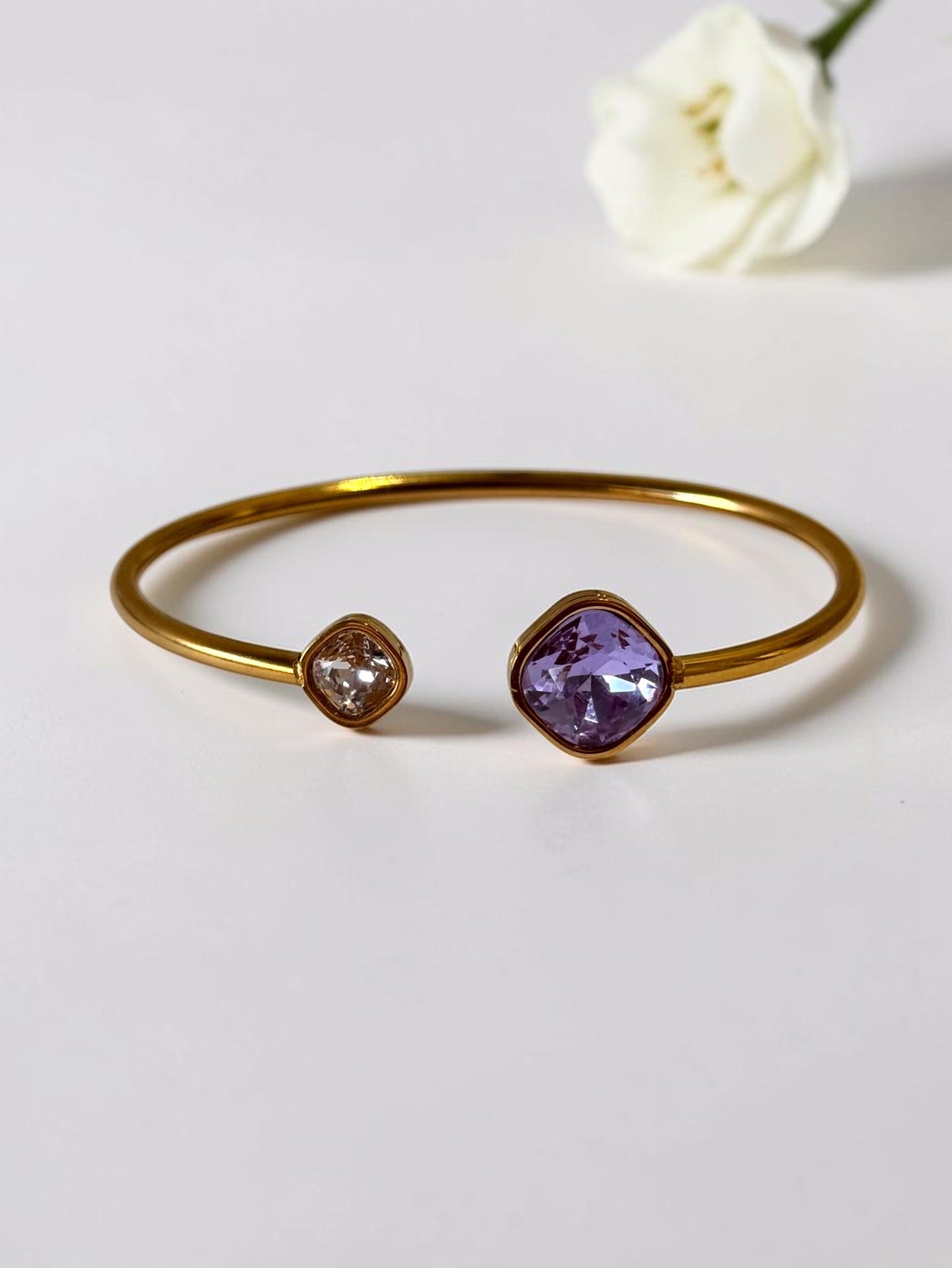 PURPLE STONE STEVIE BRACELET (CUFF)