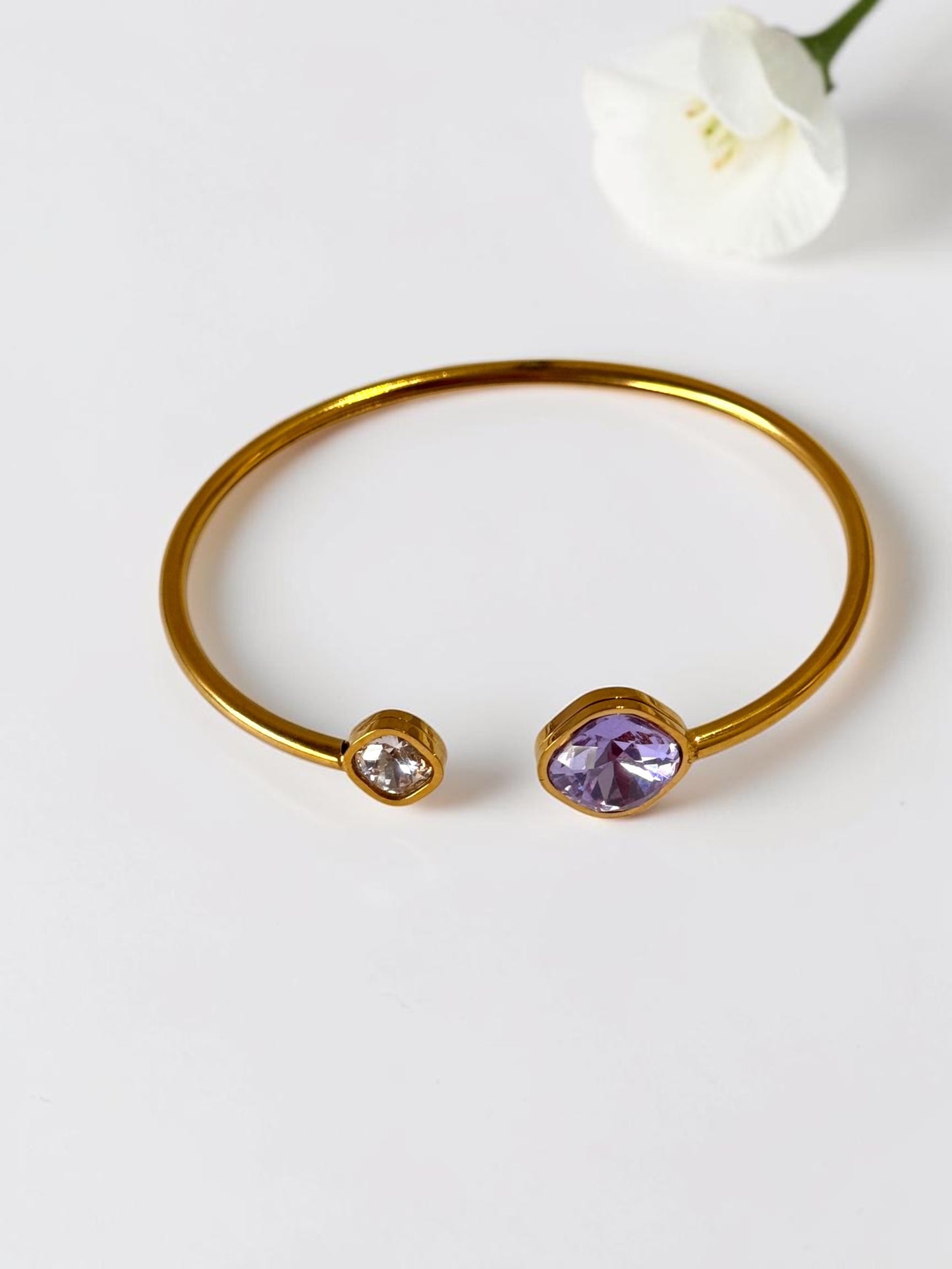 PURPLE STONE STEVIE BRACELET (CUFF)