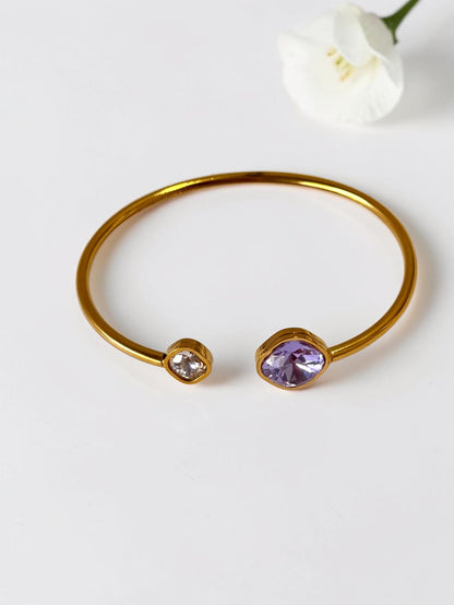 PURPLE STONE STEVIE BRACELET (CUFF)