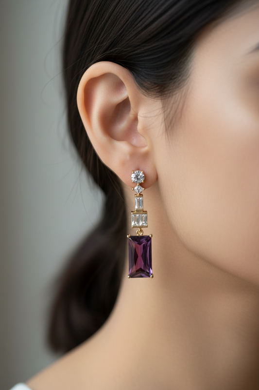 REFLACTION OF PINK STONE SOLOMIN EARRINGS