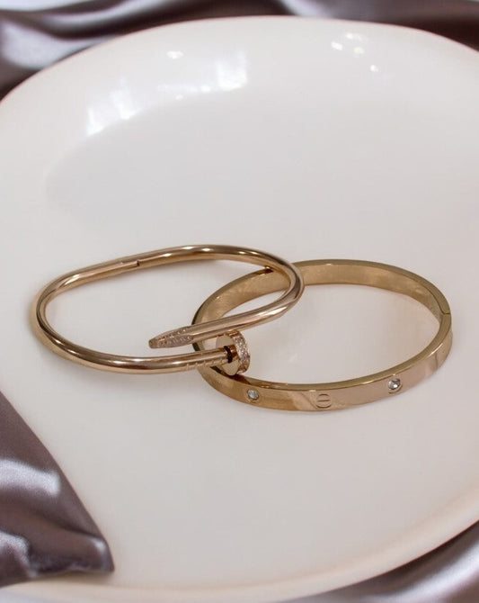 ROSE GOLD DIAMOND NAIL AND CARTIER LUXURY BRAND