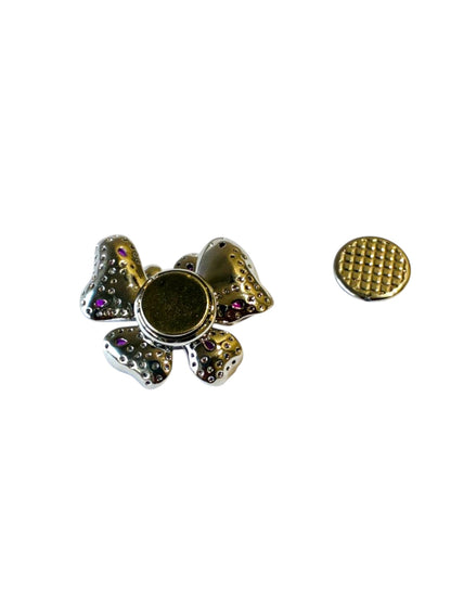 RUBY-PINK FLORAL MISKA BROOCH (MAGNETIC)