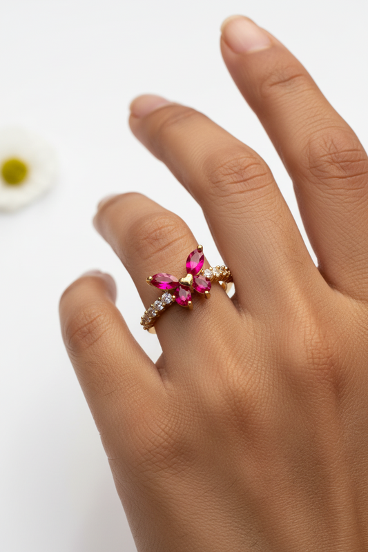 RUBY BUTTERFLY MILLIE RING