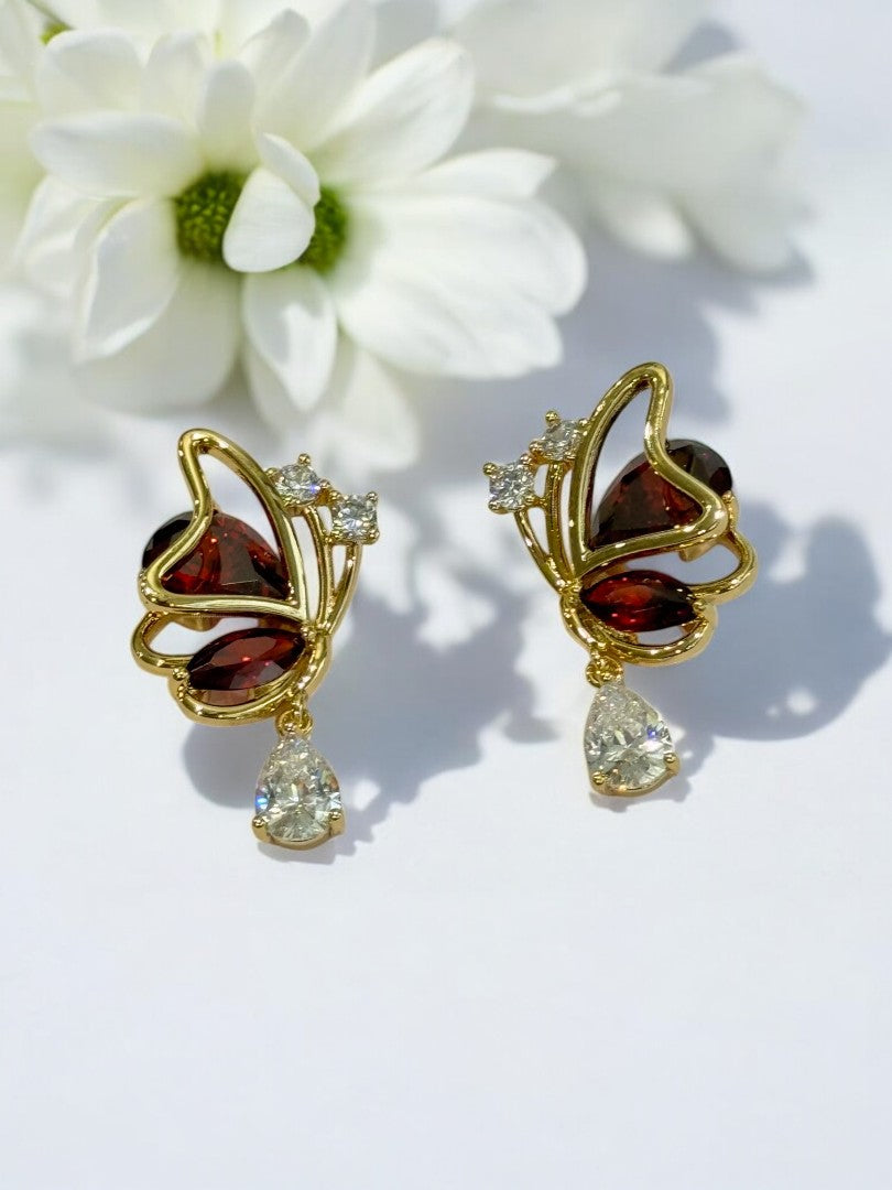 RUBY DIAMOND BUTTERFLY SEAN EARRINGS